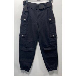 Most Famous - Women's High-Rise Baggy Cargo Jogger - Medium - Stretch - Black-M